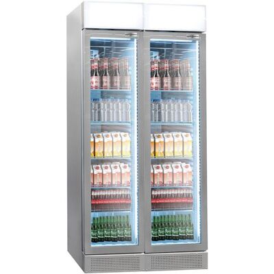 GGM Gastro (2 Stück) Getränkekühlschrank - 290 Liter - rahmenloses Design - mit 2 Glastüren & Werbedisplay Grijs GGM Gastro (2 Stück) Getränkekühlschrank - 290 Liter - rahmenloses Design - mit 2 Glastüren & Werbedisplay Grijs