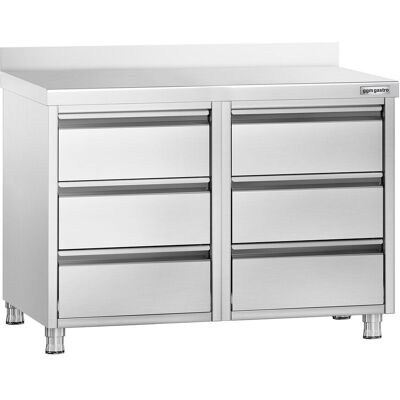 GGM Gastro Schubladenschrank PREMIUM mit 6 Schubladen & Aufkantung - 1000x700mm Zilver GGM Gastro Schubladenschrank PREMIUM mit 6 Schubladen & Aufkantung - 1000x700mm Zilver
