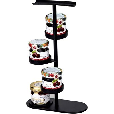 GGM Gastro (12 Stück) Marmeladen Etagere / Buffetständer - Schwarz - mit 4 Ablagen Zwart GGM Gastro (12 Stück) Marmeladen Etagere / Buffetständer - Schwarz - mit 4 Ablagen Zwart