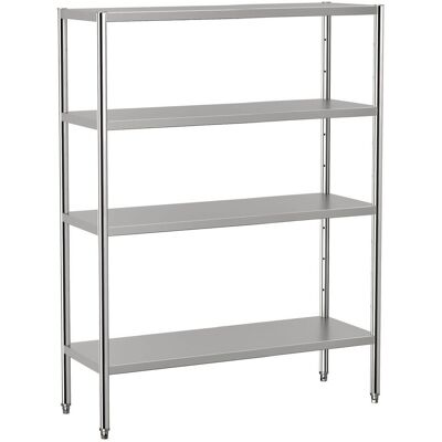 GGM Gastro Edelstahlregal ECO - 1400x490mm - mit 4 Ablagen (VERSTELLBAR) Zilver GGM Gastro Edelstahlregal ECO - 1400x490mm - mit 4 Ablagen (VERSTELLBAR) Zilver