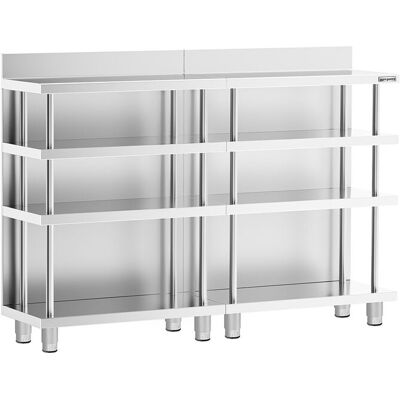 GGM Gastro Bar-Arbeitstisch - Edelstahl - 1600x400mm - mit 4 Ablagen GGM Gastro Bar-Arbeitstisch - Edelstahl - 1600x400mm - mit 4 Ablagen