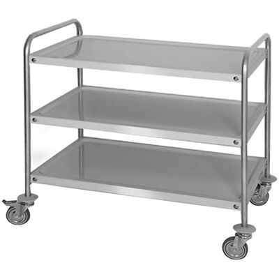 GGM Gastro Servierwagen - 1200x600mm - mit 3 Abstellflächen Zilver GGM Gastro Servierwagen - 1200x600mm - mit 3 Abstellflächen Zilver