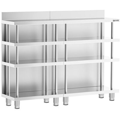 GGM Gastro Bar-Arbeitstisch - Edelstahl - 1400x400mm - mit 4 Ablagen GGM Gastro Bar-Arbeitstisch - Edelstahl - 1400x400mm - mit 4 Ablagen