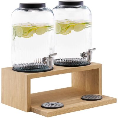 GGM Gastro Getränkespender - VALO - 3-teiliges Set - 2 Glasbehälter mit Zapfhahn - 2x 7 Liter - inkl. Standfuß GGM Gastro Getränkespender - VALO - 3-teiliges Set - 2 Glasbehälter mit Zapfhahn - 2x 7 Liter - inkl. Standfuß