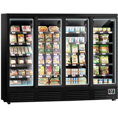 GGM Gastro Wandkühlregal - 2520mm - 1900 Liter - mit 4 doppelt verglasten Flügeltüren & 5 Ablagen GGM Gastro Wandkühlregal - 2520mm - 1900 Liter - mit 4 doppelt verglasten Flügeltüren & 5 Ablagen