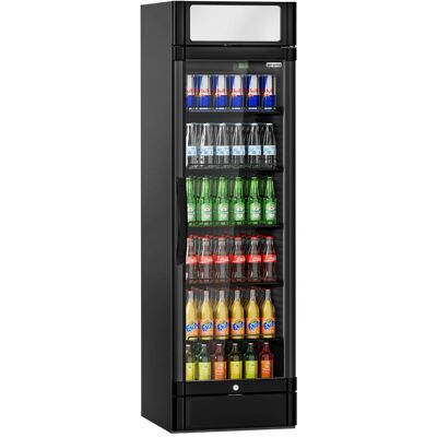 GGM Gastro Getränkekühlschrank - 347 Liter - mit 1 Glastür & Werbedisplay Zwart GGM Gastro Getränkekühlschrank - 347 Liter - mit 1 Glastür & Werbedisplay Zwart