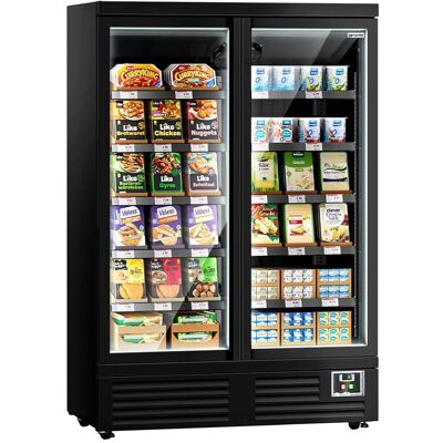 GGM Gastro Wandkühlregal - 1310mm - 991 Liter - mit 2 doppelt verglasten Flügeltüren & 5 Ablagen GGM Gastro Wandkühlregal - 1310mm - 991 Liter - mit 2 doppelt verglasten Flügeltüren & 5 Ablagen