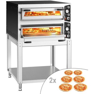 GGM Gastro Elektro Pizzaofen - 6+6x 35cm (Tief) - Manuell - inkl. Untergestell GGM Gastro Elektro Pizzaofen - 6+6x 35cm (Tief) - Manuell - inkl. Untergestell