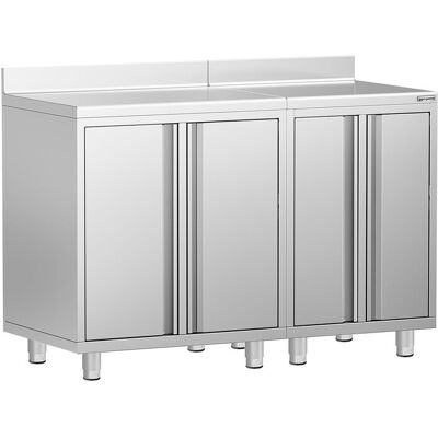 GGM Gastro Arbeitsschrank - für Kaffeemaschine - 1400x600mm - mit 4 Flügeltüren & Aufkantung GGM Gastro Arbeitsschrank - für Kaffeemaschine - 1400x600mm - mit 4 Flügeltüren & Aufkantung