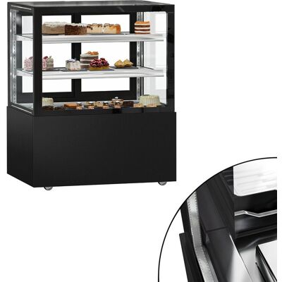 GGM Gastro Kühl- & Kuchenvitrine MADRID - 1000mm - Doppelverglasung - mit 2 Ablagen - Schwarz Matt GGM Gastro Kühl- & Kuchenvitrine MADRID - 1000mm - Doppelverglasung - mit 2 Ablagen - Schwarz Matt