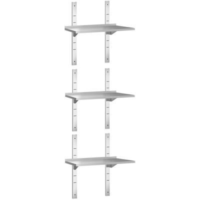 GGM Gastro Wandborde PREMIUM - 600x300mm - mit 3 Etagen Zilver GGM Gastro Wandborde PREMIUM - 600x300mm - mit 3 Etagen Zilver