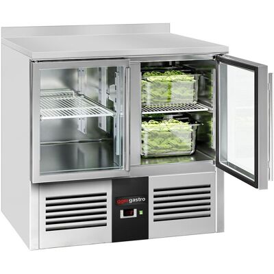 GGM Gastro Kühltisch PREMIUM - 900x700mm - 2 Glastüren - Aufkantung GGM Gastro Kühltisch PREMIUM - 900x700mm - 2 Glastüren - Aufkantung