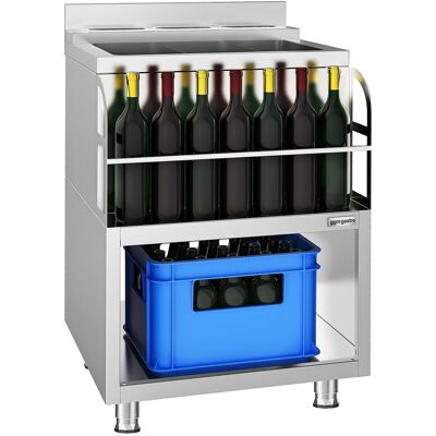 GGM Gastro Cocktailstation - Edelstahl - 600x600mm - mit 3 Kühlbecken & Flaschenhalter GGM Gastro Cocktailstation - Edelstahl - 600x600mm - mit 3 Kühlbecken & Flaschenhalter