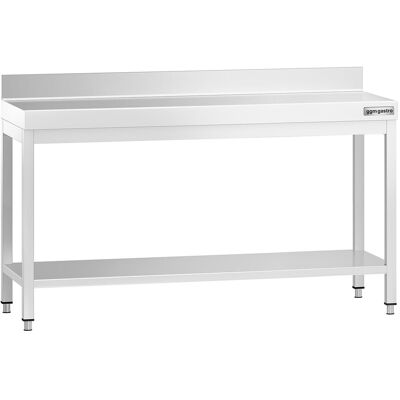 GGM Gastro Edelstahl Arbeitstisch PREMIUM - 1600x600mm - mit Grundboden & Aufkantung Zilver GGM Gastro Edelstahl Arbeitstisch PREMIUM - 1600x600mm - mit Grundboden & Aufkantung Zilver
