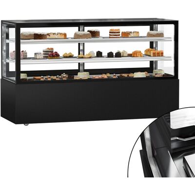 GGM Gastro Kühl- & Kuchenvitrine MADRID - 2000mm - Doppelverglasung - mit 2 Ablagen - Schwarz Matt GGM Gastro Kühl- & Kuchenvitrine MADRID - 2000mm - Doppelverglasung - mit 2 Ablagen - Schwarz Matt