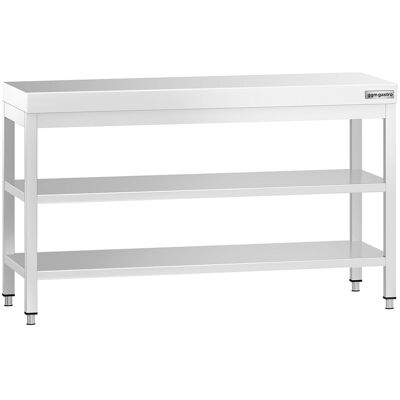 GGM Gastro Edelstahl Arbeitstisch PREMIUM - 1400x700mm - mit Grundboden & Zwischenboden Zilver GGM Gastro Edelstahl Arbeitstisch PREMIUM - 1400x700mm - mit Grundboden & Zwischenboden Zilver