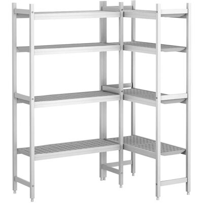 GGM Gastro Regalset Aluminium - L-Form - Bautiefe: 460mm - Tragkraft: 600 kg Zilver GGM Gastro Regalset Aluminium - L-Form - Bautiefe: 460mm - Tragkraft: 600 kg Zilver