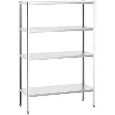 GGM Gastro Edelstahlregal PREMIUM - 1200x490mm - mit 4 Ablagen (VERSTELLBAR) Zilver GGM Gastro Edelstahlregal PREMIUM - 1200x490mm - mit 4 Ablagen (VERSTELLBAR) Zilver