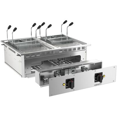 GGM Gastro Elektro Einbau Nudelkocher - 13+13 Liter - 15 kW - mit Ablasshahn - inkl. 6 Körbe GGM Gastro Elektro Einbau Nudelkocher - 13+13 Liter - 15 kW - mit Ablasshahn - inkl. 6 Körbe