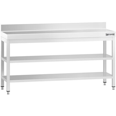 GGM Gastro Edelstahl Arbeitstisch PREMIUM - 2000x600mm - mit Grundboden, Aufkantung & Zwischenboden Zilver GGM Gastro Edelstahl Arbeitstisch PREMIUM - 2000x600mm - mit Grundboden, Aufkantung & Zwischenboden Zilver