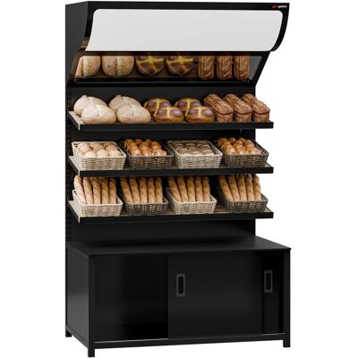 GGM Gastro Brotregal - MADRID - 1200mm - mit 3 Ablagen - Schwarz Matt GGM Gastro Brotregal - MADRID - 1200mm - mit 3 Ablagen - Schwarz Matt