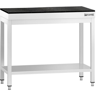 GGM Gastro Edelstahl Arbeitstisch PREMIUM - 800x700mm - mit Grundboden - inkl. Granitarbeitsplatte GGM Gastro Edelstahl Arbeitstisch PREMIUM - 800x700mm - mit Grundboden - inkl. Granitarbeitsplatte