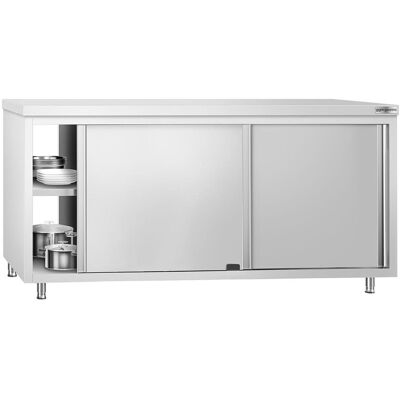 GGM Gastro Edelstahl Arbeitsschrank PREMIUM - 1800x600mm - mit Durchreiche Zilver GGM Gastro Edelstahl Arbeitsschrank PREMIUM - 1800x600mm - mit Durchreiche Zilver