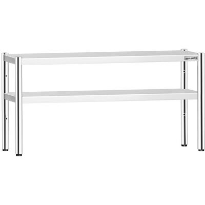 GGM Gastro Aufsatzbord Edelstahl - 2 Etagen - 1600x370mm - höhenverstellbar Zilver GGM Gastro Aufsatzbord Edelstahl - 2 Etagen - 1600x370mm - höhenverstellbar Zilver