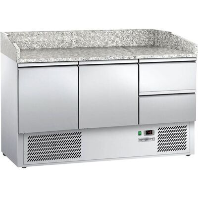 GGM Gastro Pizzakühltisch ECO - 1400x700mm - mit 2 Türen & 2 Schubladen Zilver GGM Gastro Pizzakühltisch ECO - 1400x700mm - mit 2 Türen & 2 Schubladen Zilver