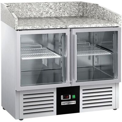 GGM Gastro Pizzakühltisch PREMIUM - 935x700mm - 2 Glastüren Zilver GGM Gastro Pizzakühltisch PREMIUM - 935x700mm - 2 Glastüren Zilver