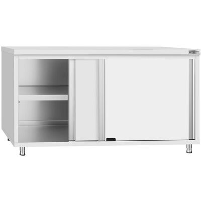 GGM Gastro Edelstahl Arbeitsschrank ECO - 1600x700mm - mit Schiebetür Zilver GGM Gastro Edelstahl Arbeitsschrank ECO - 1600x700mm - mit Schiebetür Zilver