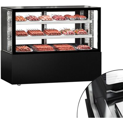 GGM Gastro Kühl-/ Fleischvitrine MADRID - 1500mm - Doppelverglasung - mit 2 Ablagen - Schwarz Matt GGM Gastro Kühl-/ Fleischvitrine MADRID - 1500mm - Doppelverglasung - mit 2 Ablagen - Schwarz Matt