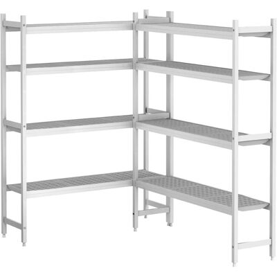 GGM Gastro Regalset Aluminium - L-Form - Bautiefe: 360mm - Tragkraft: 600 kg Zilver GGM Gastro Regalset Aluminium - L-Form - Bautiefe: 360mm - Tragkraft: 600 kg Zilver