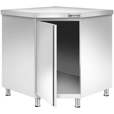 GGM Gastro Edelstahl Eckarbeitsschrank PREMIUM mit Flügeltür 1000x600mm Zilver GGM Gastro Edelstahl Eckarbeitsschrank PREMIUM mit Flügeltür 1000x600mm Zilver