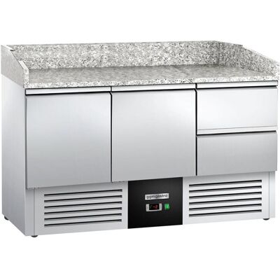 GGM Gastro Pizzakühltisch PREMIUM - 1400x700mm - 2 Türen & 2 Schubladen Zilver GGM Gastro Pizzakühltisch PREMIUM - 1400x700mm - 2 Türen & 2 Schubladen Zilver