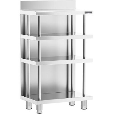 GGM Gastro Bar-Arbeitstisch - Edelstahl - 600x400mm - mit 4 Ablagen GGM Gastro Bar-Arbeitstisch - Edelstahl - 600x400mm - mit 4 Ablagen