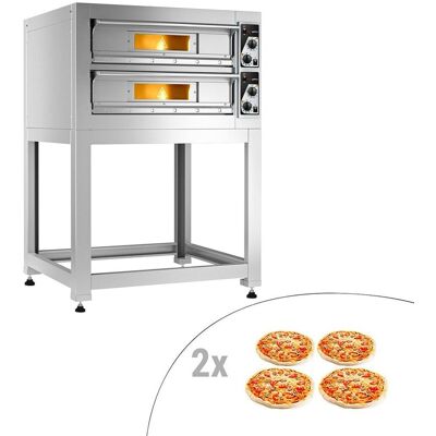 GGM Gastro Elektro Pizzaofen - 4+4x 33cm - Manuell - inkl. Untergestell GGM Gastro Elektro Pizzaofen - 4+4x 33cm - Manuell - inkl. Untergestell
