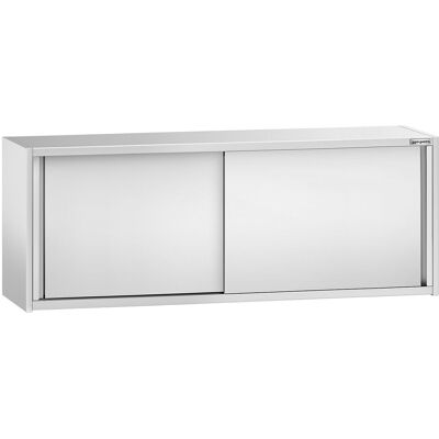GGM Gastro Edelstahl Wandhängeschrank PREMIUM - 2000x400mm - mit Schiebetür - 650mm hoch Zilver GGM Gastro Edelstahl Wandhängeschrank PREMIUM - 2000x400mm - mit Schiebetür - 650mm hoch Zilver