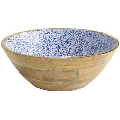 GGM Gastro (6 Stück) Schale - MANGO - Holz - 3 Liter - Ø 300mm - Weiß-Blau GGM Gastro (6 Stück) Schale - MANGO - Holz - 3 Liter - Ø 300mm - Weiß-Blau