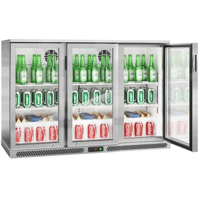 GGM Gastro Barkühlschrank - 1350mm - 320 Liter - mit 3 Glasflügeltüren - Edelstahl GGM Gastro Barkühlschrank - 1350mm - 320 Liter - mit 3 Glasflügeltüren - Edelstahl