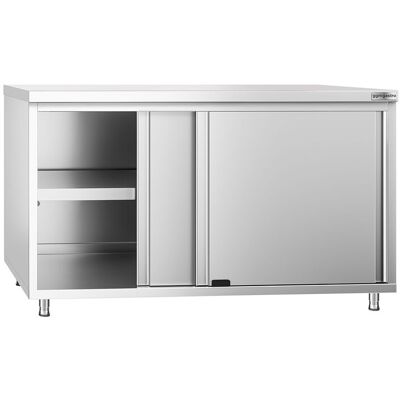 GGM Gastro Edelstahl Arbeitsschrank PREMIUM - 1400x600mm - mit Schiebetür Zilver GGM Gastro Edelstahl Arbeitsschrank PREMIUM - 1400x600mm - mit Schiebetür Zilver
