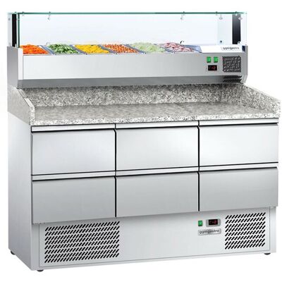 GGM Gastro - Koeltafel voor pizza - 1400x700 mm - met 6 laden GGM Gastro - Koeltafel voor pizza - 1400x700 mm - met 6 laden