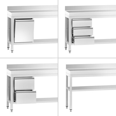 GGM Gastro Edelstahl Arbeitstisch PREMIUM - 600x700mm - mit Grundboden & Aufkantung Zilver GGM Gastro Edelstahl Arbeitstisch PREMIUM - 600x700mm - mit Grundboden & Aufkantung Zilver