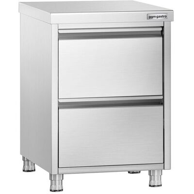 GGM Gastro Schubladenschrank PREMIUM mit 2 Schubladen - 500x700mm Zilver GGM Gastro Schubladenschrank PREMIUM mit 2 Schubladen - 500x700mm Zilver
