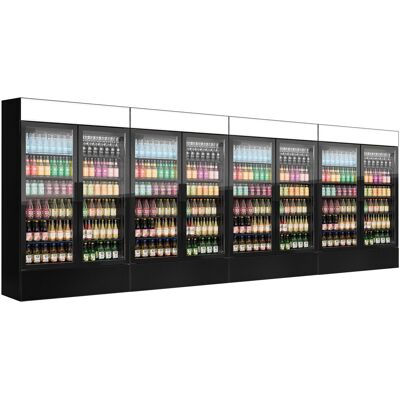 GGM Gastro (4 Stück) Getränkekühlschrank - 4800 Liter - rahmenloses Design - mit 8 Glastüren & Werbedisplay Zwart GGM Gastro (4 Stück) Getränkekühlschrank - 4800 Liter - rahmenloses Design - mit 8 Glastüren & Werbedisplay Zwart