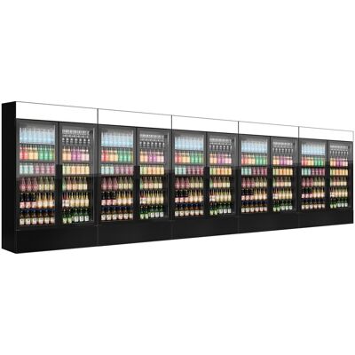 GGM Gastro (5 Stück) Getränkekühlschrank - 6000 Liter - rahmenloses Design - mit 10 Glastüren & Werbedisplay Zwart GGM Gastro (5 Stück) Getränkekühlschrank - 6000 Liter - rahmenloses Design - mit 10 Glastüren & Werbedisplay Zwart