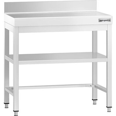 GGM Gastro Edelstahl Arbeitstisch PREMIUM - 700x600mm - mit Grundboden, Aufkantung & Verstrebung Zilver GGM Gastro Edelstahl Arbeitstisch PREMIUM - 700x600mm - mit Grundboden, Aufkantung & Verstrebung Zilver