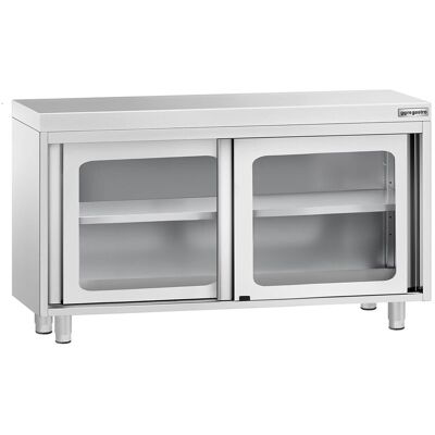 GGM Gastro Edelstahl Arbeitsschrank PREMIUM - 1200x600mm - mit Glasschiebetür GGM Gastro Edelstahl Arbeitsschrank PREMIUM - 1200x600mm - mit Glasschiebetür