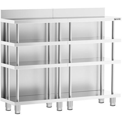 GGM Gastro Bar-Arbeitstisch - Edelstahl - 1200x400mm - mit 4 Ablagen GGM Gastro Bar-Arbeitstisch - Edelstahl - 1200x400mm - mit 4 Ablagen