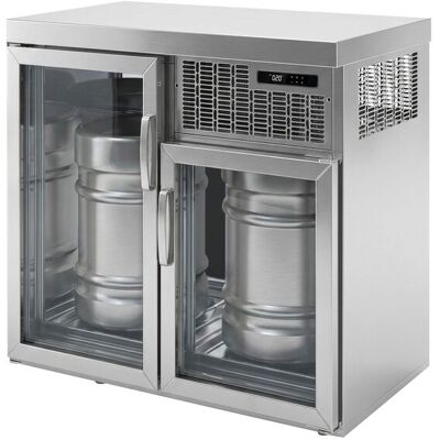 GGM Gastro Fasskühler - 2x50 L Fässer - 1100x600mm - mit 2 Glastüren Zilver GGM Gastro Fasskühler - 2x50 L Fässer - 1100x600mm - mit 2 Glastüren Zilver